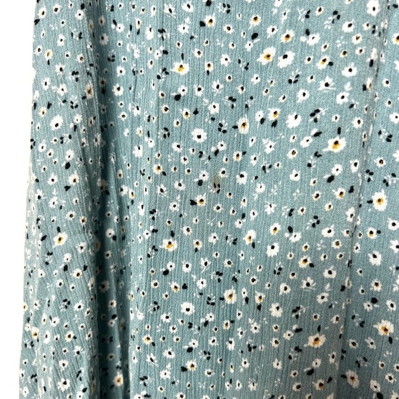 LOUNA 90s Micro Floral Sleeveless Ruffled Square Neck Smocked Back Slip Dress S - Picture 6 of 6